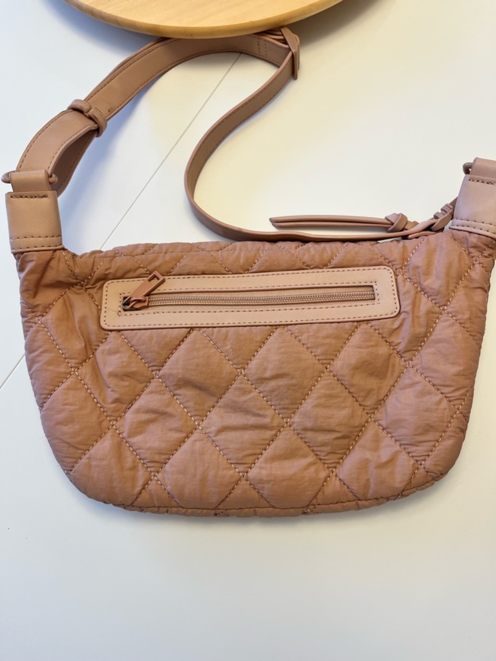 SOLD - Poppy & Peonies Quilted Sidekick in Blush - Picture 3 of 4